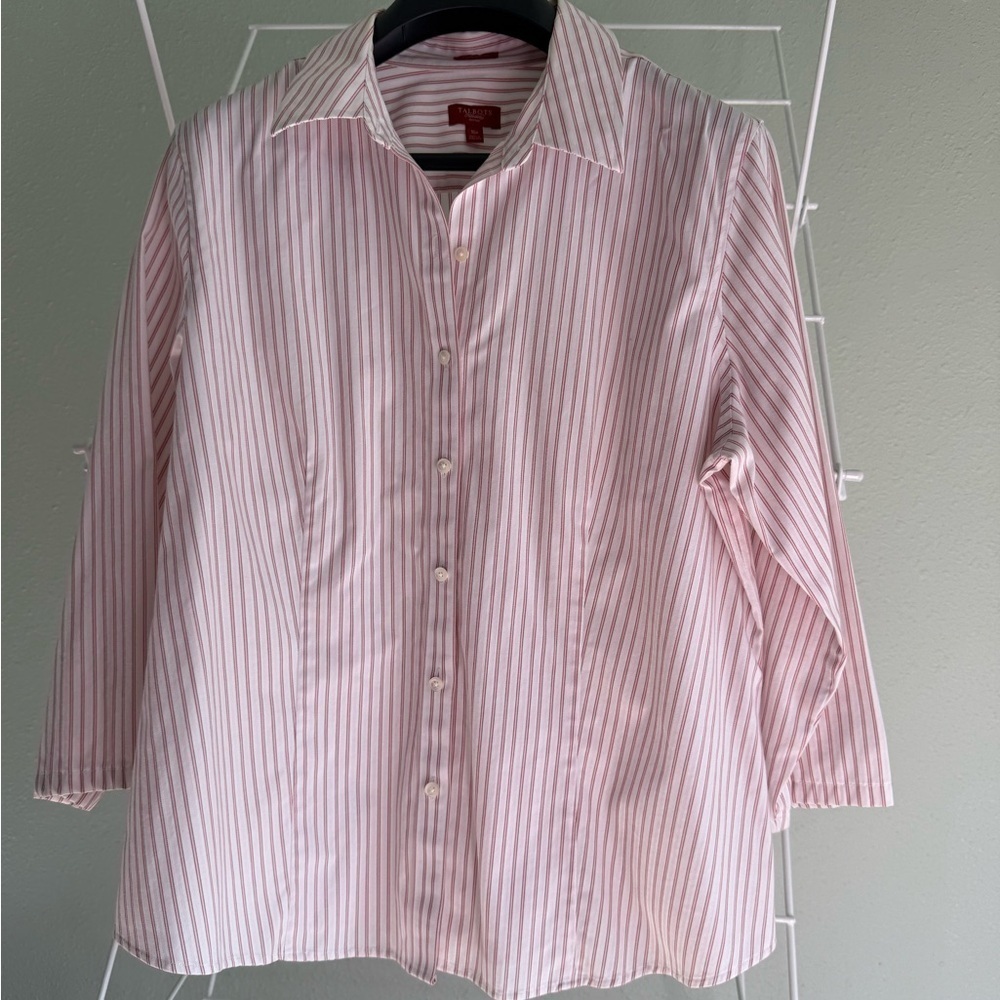 talbots button down striped top size 16p